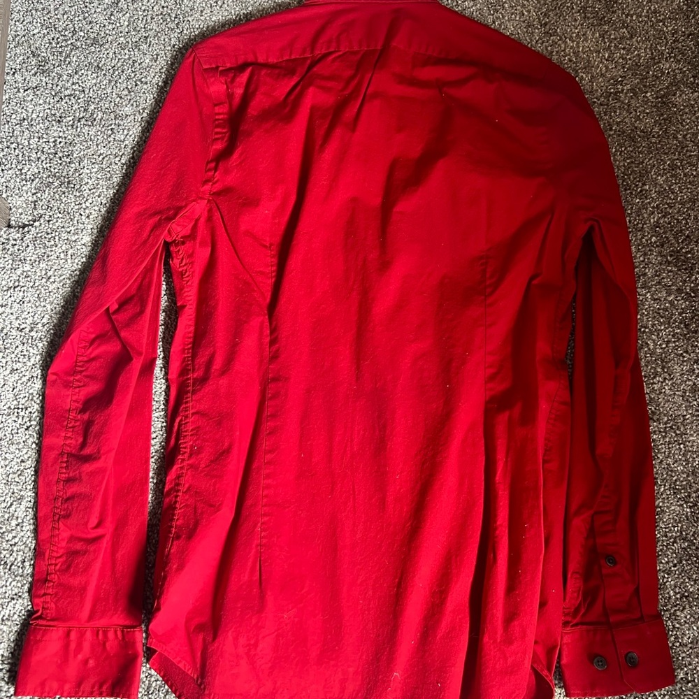 Express Red Casual Button Down Shirt - Picture 4 of 4